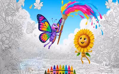 Butterflies and Flowers Coloring Book for Kids
