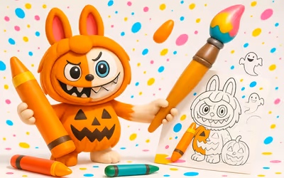 Halloween Labubu Coloring & Drawing Game