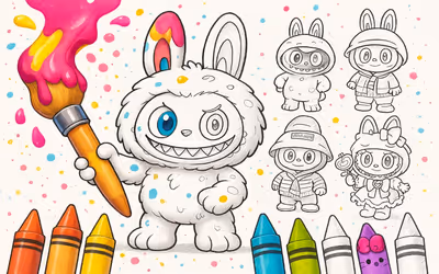 Labubu Doll Coloring Book for Kids