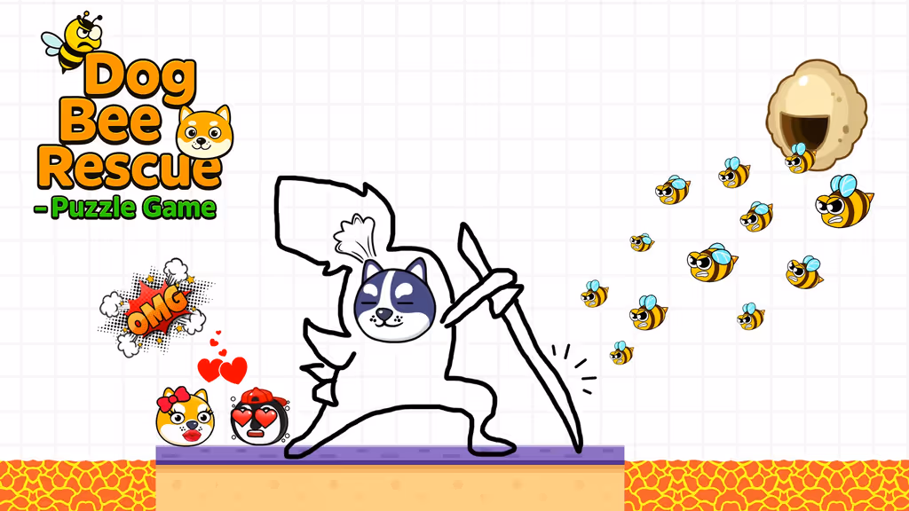 Dog Bee Rescue - Puzzle Game